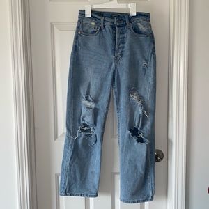 High rise straight jeans